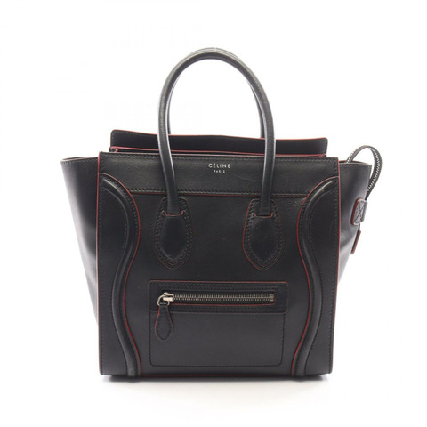 CELINE Luggage 迷你購物手提包 167793 黑色皮革 二手 女士