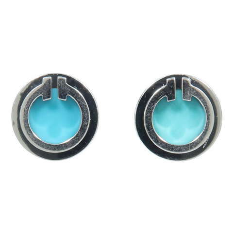 TIFFANY＆CO 18K白金T Turquoise Circle耳環