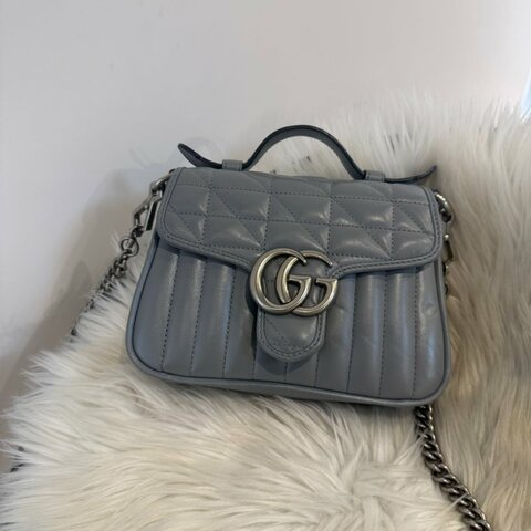 Gucci GG Marmon灰色郵差包