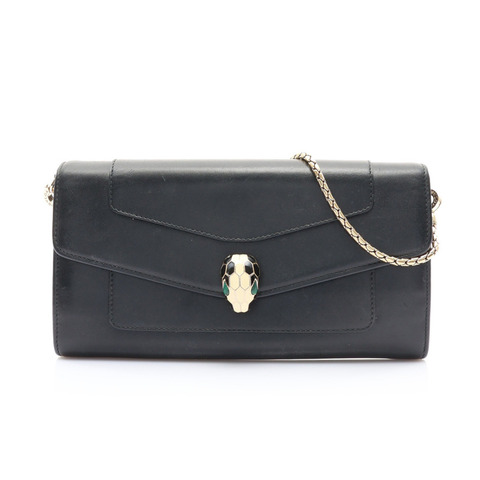 Serpenti Forever 手拿包 黑色牛皮【BVLGARI 寶格麗】 280467