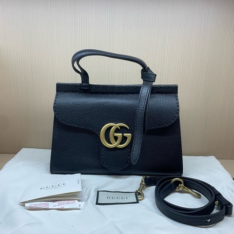 Gucci/古馳 雙G Marmont 黑金單肩斜挎包 簡約又有辨識度 百搭不挑場合