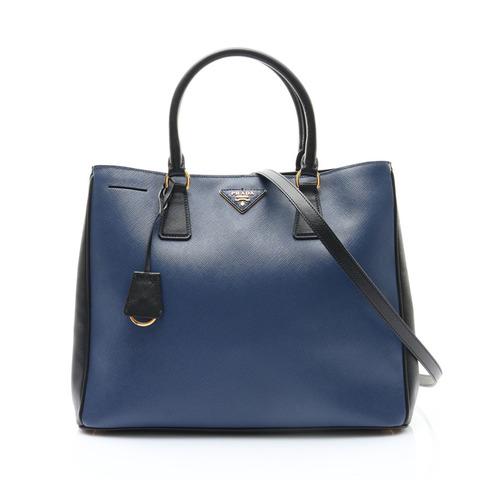 Tote 兩用包 藍/黑色 防刮牛皮【PRADA 普拉達】 B2830A