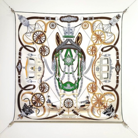 Hermès 90 絲巾 尊貴之輪《Stately Wheels》