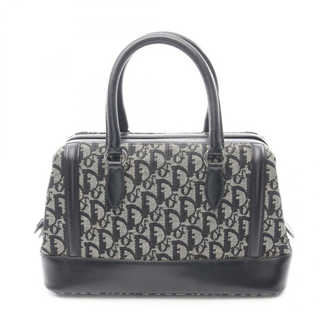 Dior Trotter 手提包 帆布皮革 米色 黑色 二手 女士