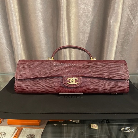Chanel Kelly Cut Lizard Red