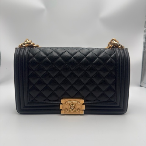 Chanel Boy 25cm 中號 [黑色金扣] 晶片款 有單