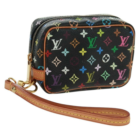 路易威登 Monogram Multicolor Trousse Wapity Pouch 黑色 M58034 Auth 166199V