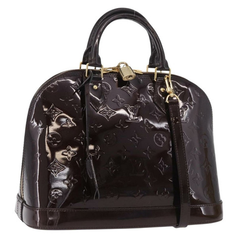 路易威登 Monogram Vernis Alma PM 手提包 Amarante M91611 LV Auth 184964V