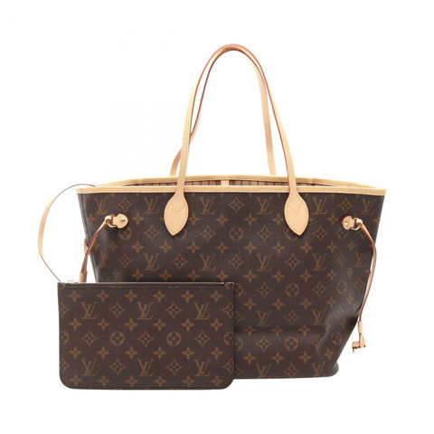 路易威登 Neverfull MM Monogram 帆布手提包，塗層帆布皮革，女士款，棕色，M46975