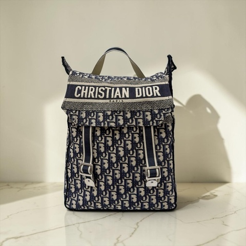 莉亞精品♡ Dior 老花後背包 二手美包