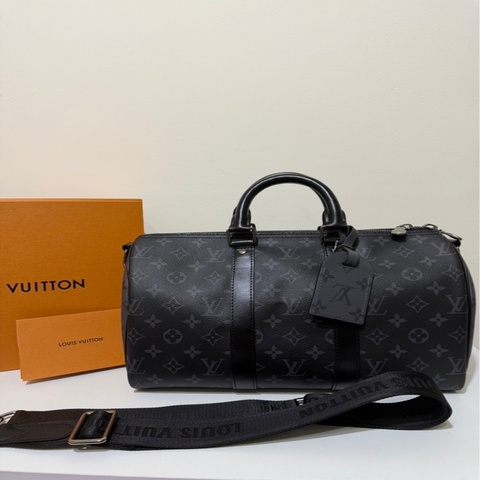 Louis Vuitton 路易威登👑 keepall 35 晶片款💕 附件：盒子、袋子、防塵袋、購證 （2024年）內膽 99新✨