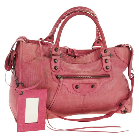 BALENCIAGA The First 手提包 皮革 2way 粉紅色 115748 正品 185340M