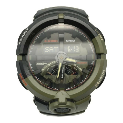 卡西歐 G-SHOCK CHARI&CO 聯名款男士類比/數位石英錶，綠/黑，GA-500K-3AJR T1