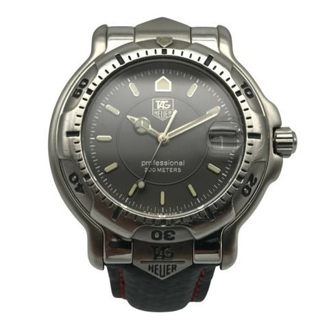 TAG Heuer 豪雅 6000 系列專業男士石英模擬腕錶，附日期顯示，銀灰色 WH1112 T1