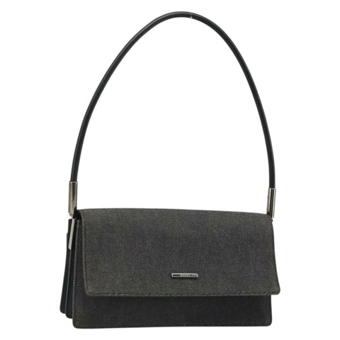 GUCCI 配件包 牛仔布 黑色 銀色 01235 正品 185948A
