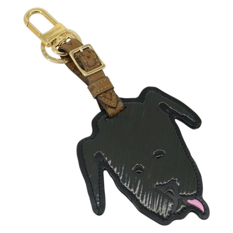 路易威登 Catgram Porte Cles Porto Address Charm 黑色 MP2281 Auth 185764M