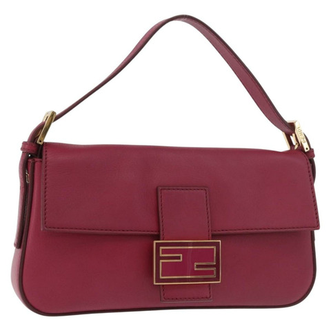 FENDI Mamma Baguette 單肩包，象牙/金色皮革，正品編號 185734SAM