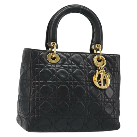 Christian Dior Canage 手提包，羊皮材質，黑色，金色，正品 yk20520SAV