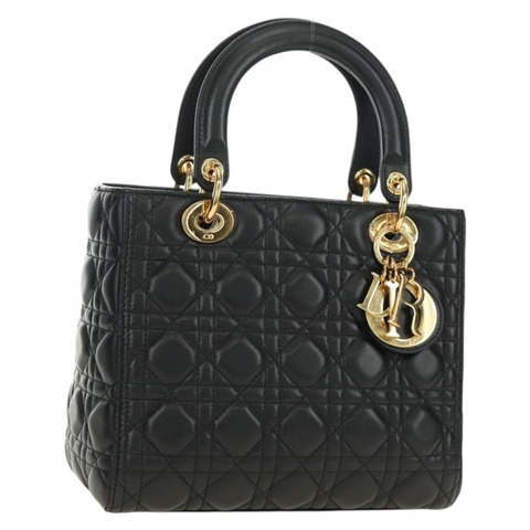 Christian Dior Canage 手袋，羊皮材質，黑色，金色，正品 yk20569SAM