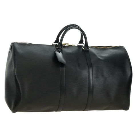 路易威登 Epi Keepall 55 波士頓包 Noir 黑色 M42952 LV Auth yk20511SAV