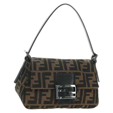 FENDI Zucca帆布Mamma Baguette迷你肩背包 黑色棕色 正品 yk20529SAM
