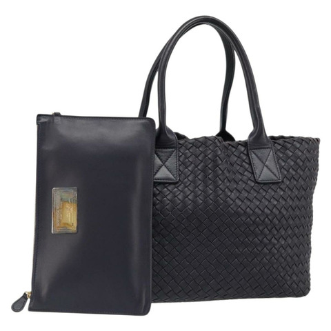 BOTTEGA VENETA INTRECCIATO Cabas PM 手提包 皮革 紫色 金色 正品 yk20527SAV