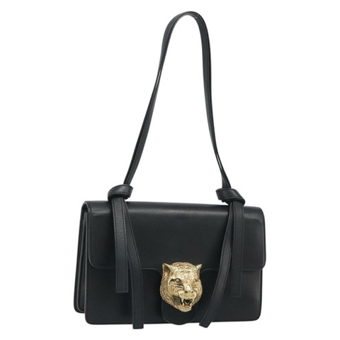 GUCCI 黑色金色皮革單肩包 412007 正品 mr2562V