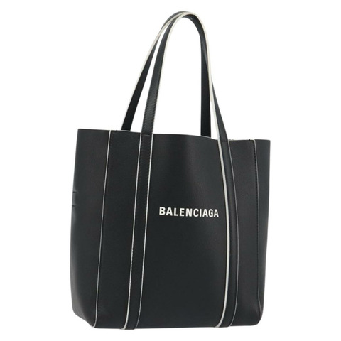 BALENCIAGA Everyday XXS 手提包 黑色皮革 Auth mr2588A