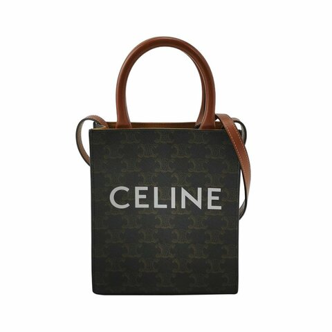 Celine Cabas迷你牛皮凱旋門印花印刷Logo斜背包單肩包