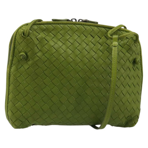 BOTTEGA VENETA INTRECCIATO 皮革肩背包 綠色 正品 BA13520V