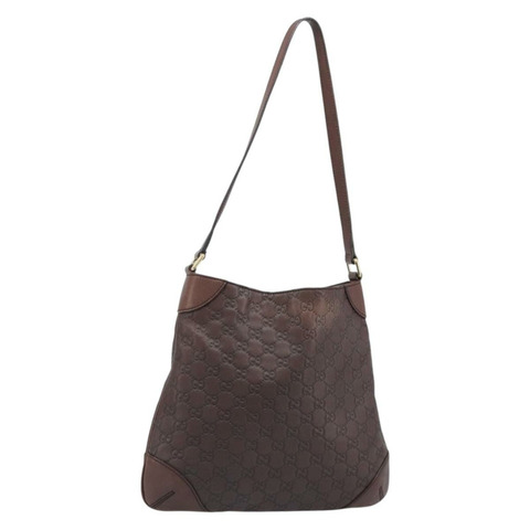 GUCCI GG帆布Guccissima包 皮革款 奧特萊斯 棕色 金色 248272 正品 186379V
