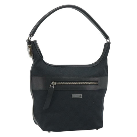 GUCCI GG帆布肩背包 黑色 金色 001 4299 1669 正品 188543A