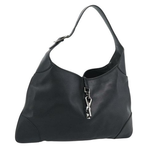 GUCCI Jackie 黑色真皮單肩包，正品 188007V