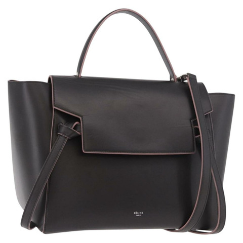 CELINE 腰包 手袋 皮革 兩用 棕色 銀色 正品 ka4875M
