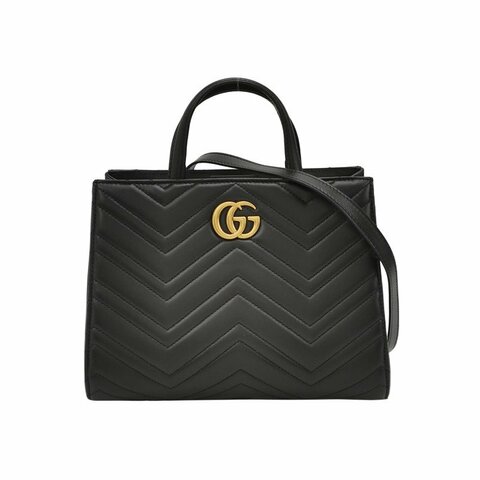 Gucci GG Marmont牛皮V紋絎縫雙G標誌殺手包斜背包單肩包
