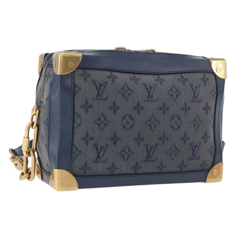路易威登 Monogram Denim Soft Trunk Bag 藍 M44723 LV Auth 187612SAM