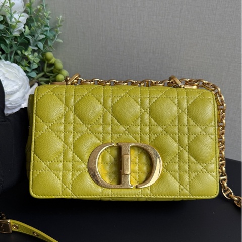 Dior 迪奧 Caro黃色小號鏈條包