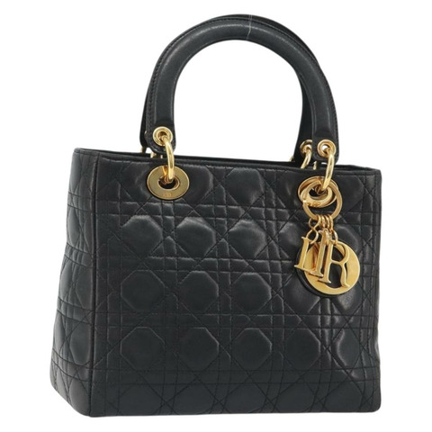 Christian Dior Canage 手提包，羊皮材質，黑色，金色，正品 yk20574SAV