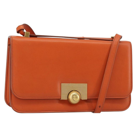 BOTTEGA VENETA 橙色金色皮革單肩包 正品 BA13577V