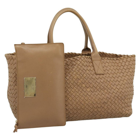BOTTEGA VENETA INTRECCIATO Cabas 中型手袋皮革米色 115664 正品 am11951V