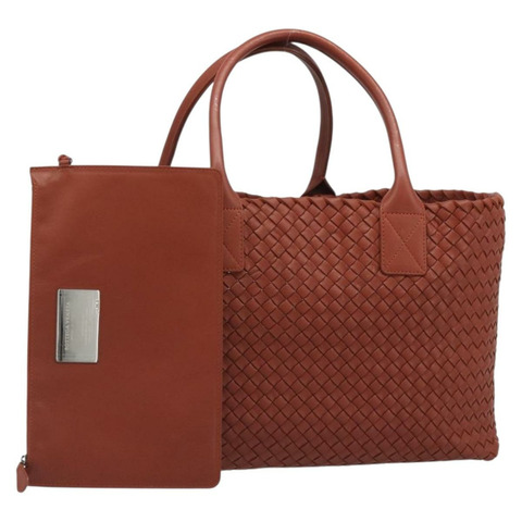 BOTTEGA VENETA INTRECCIATO Cabas 中型手袋皮革棕色 115664 正品 am11943SM