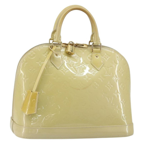 路易威登 Monogram Vernis Alma PM 手提包 米色貴賓犬圖案 M91751 正品 188876