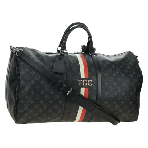 路易威登 Monogram Eclipse Keepall Bandouliere 55 波士頓包 LV 正品 188879V