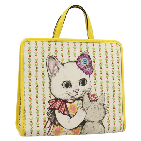 GUCCI 兒童 Yuko Higuchi 手提包 帆布 黃色 605614 正品 188912M