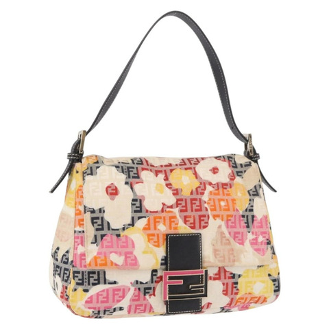 FENDI Mamma Baguette Zucchino 帆布肩背包 多色 金色 正品 188917SAM
