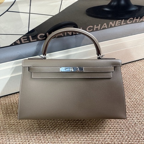 98新 愛馬仕 hermes kelly28 大象灰銀扣 epsom