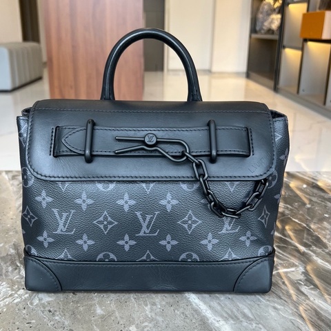 LV LOUIS VUITTON Steamer 小盒子 Monogram Eclipse 塗層帆布