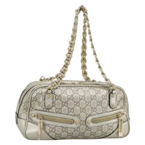 GUCCI GG帆布Guccissima單肩包 皮革 金色 152462 正品 189052V
