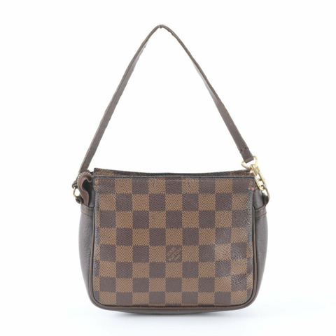 路易威登 Damier Trouse 化妝包手提包 N51982 皮革單肩包 棕色 女士