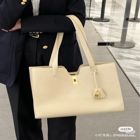 【威選精品】  🤍 CELINE Cabas 16 米白色金扣手提肩背托特包